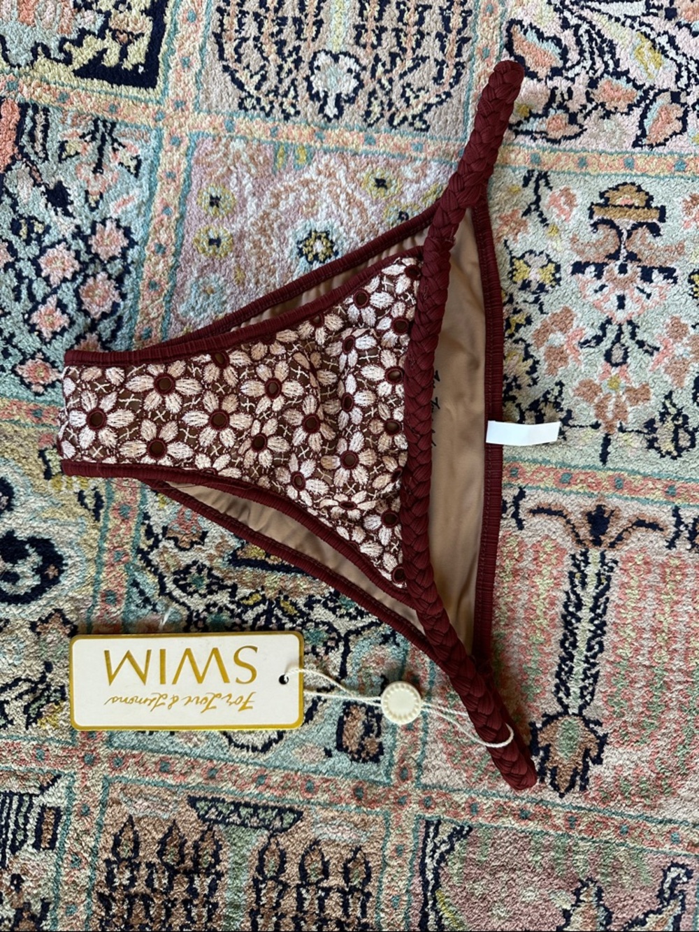 For love and lemons La samba  bikini bottom crochet burgundy